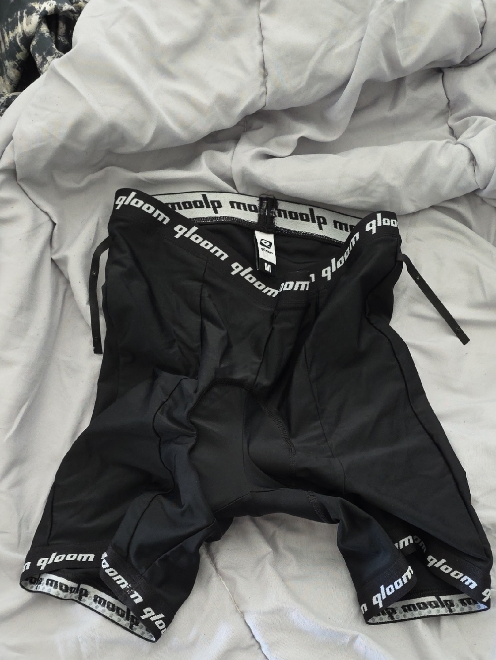 qloom Men's Black Athletic Cycling Shorts Size M